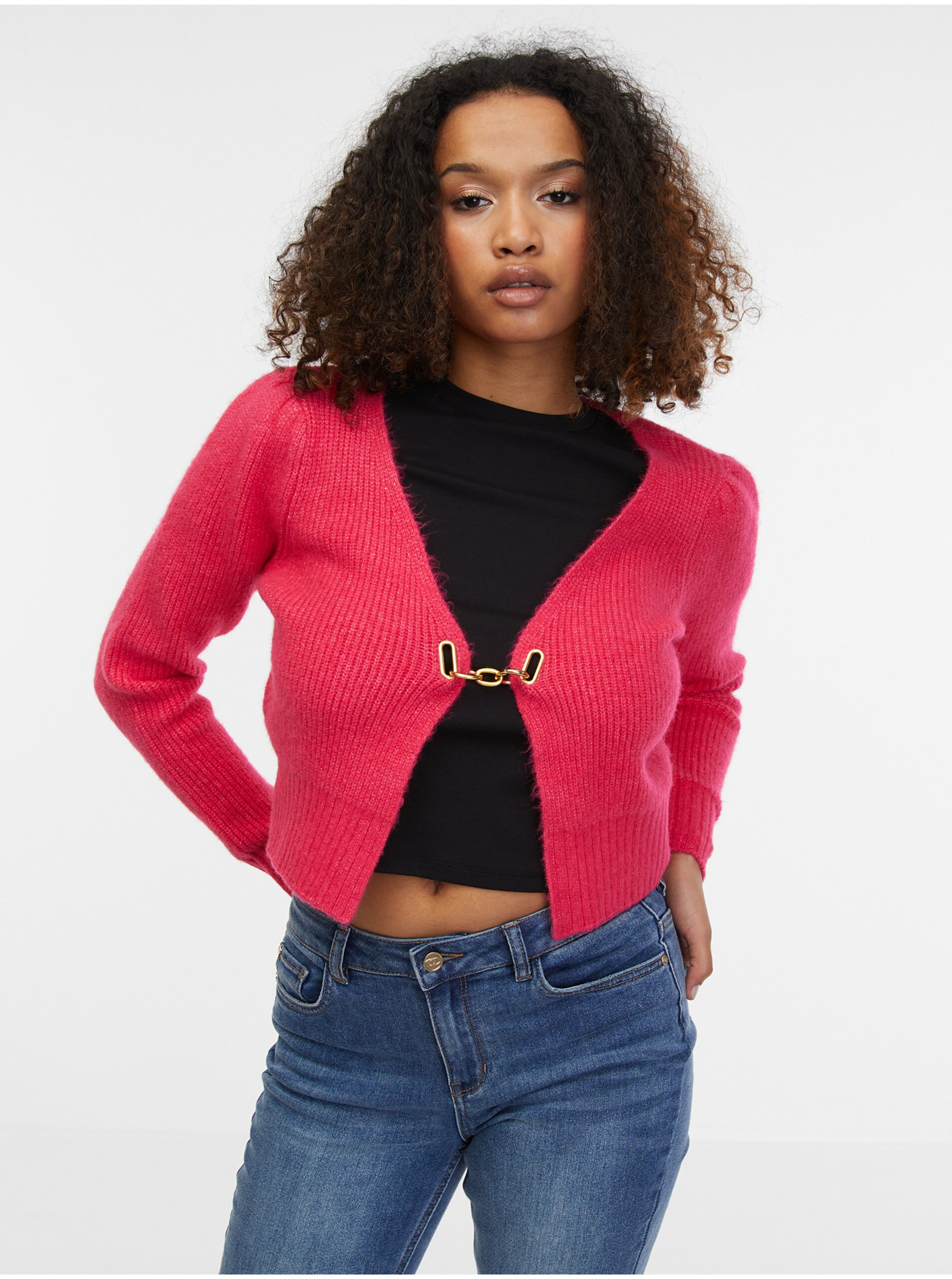 Ružový dámsky kardigan s prímesou vlny ORSAY