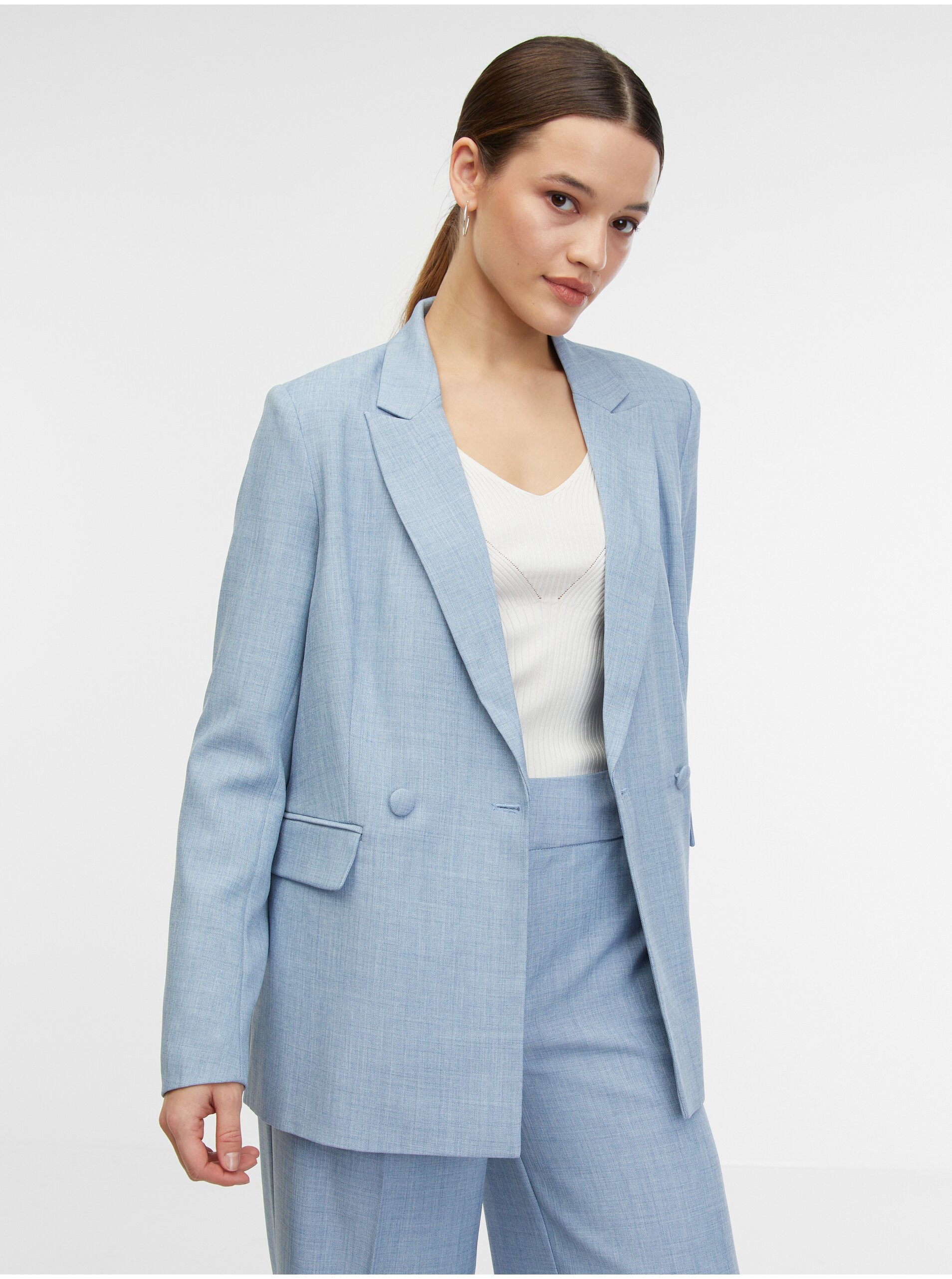 Svetlomodré dámske melírované sako ORSAY