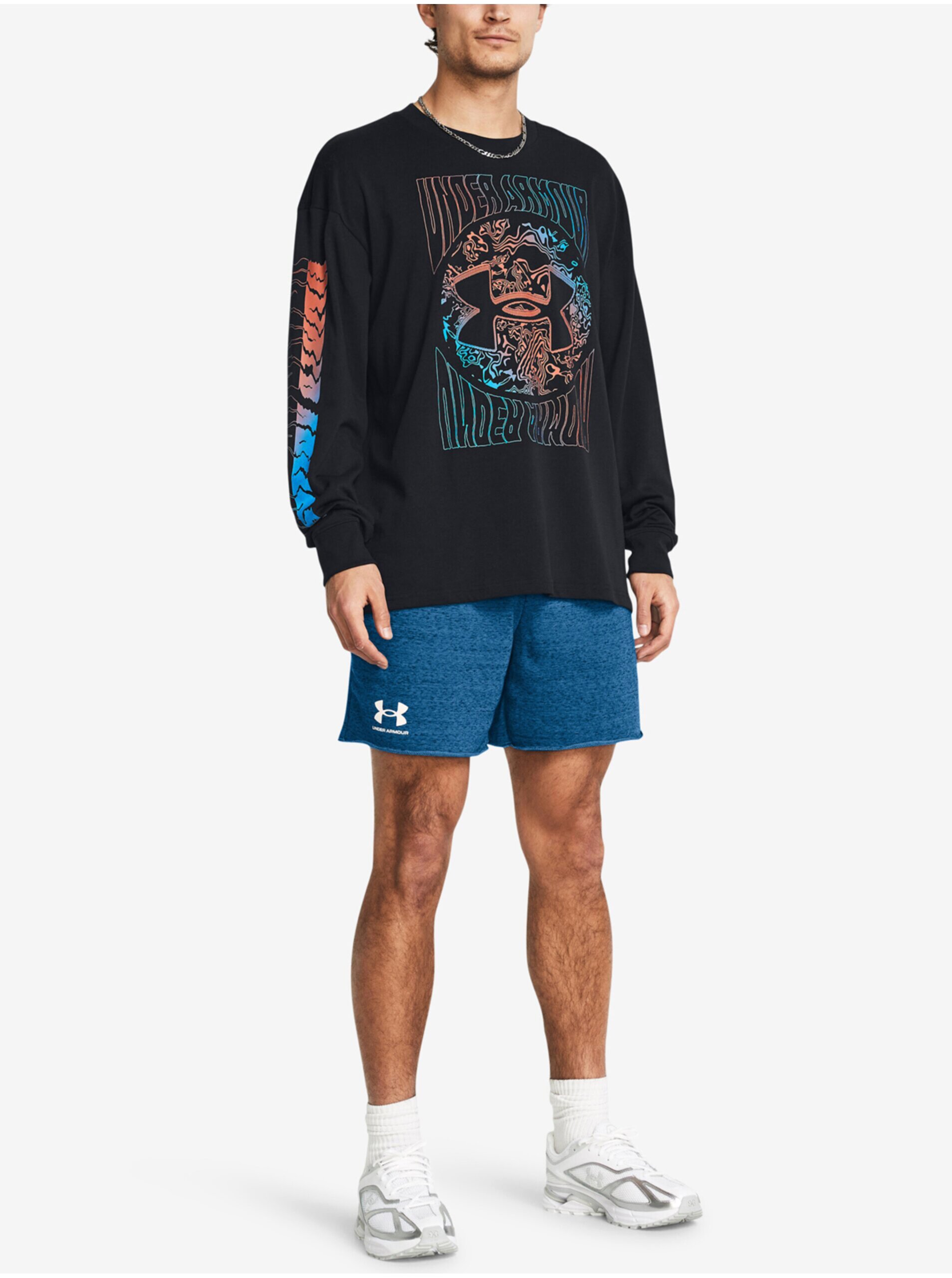 Petrolejové pánske kraťasy Under Armour UA Rival Terry 6in Short