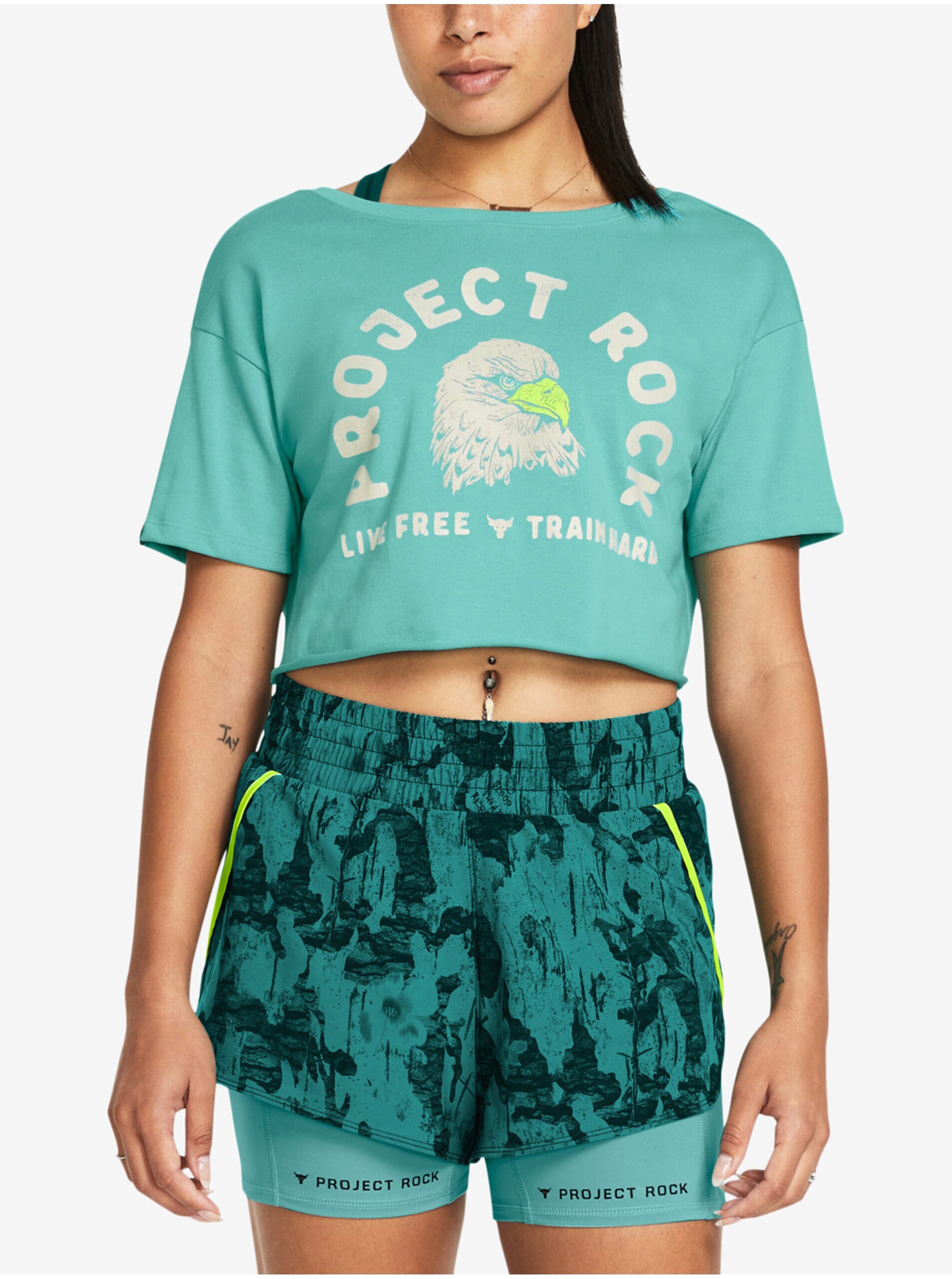 Tyrkysové dámske športové tričko Under Armour Pjt Rck Balance Graphic T