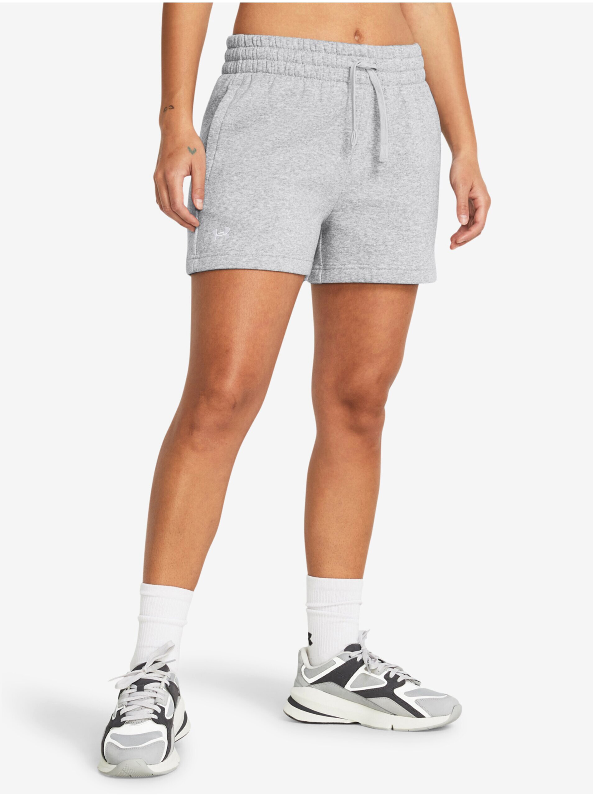 Svetlosivé dámske teplákové kraťasy Under Armour Rival Fleece Short