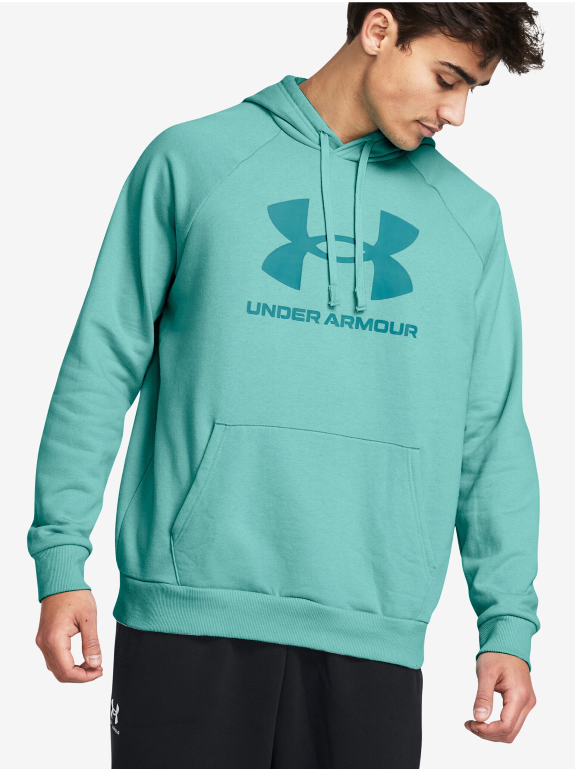 Tyrkysová pánska mikina Under Armour UA Rival Fleece Logo HD