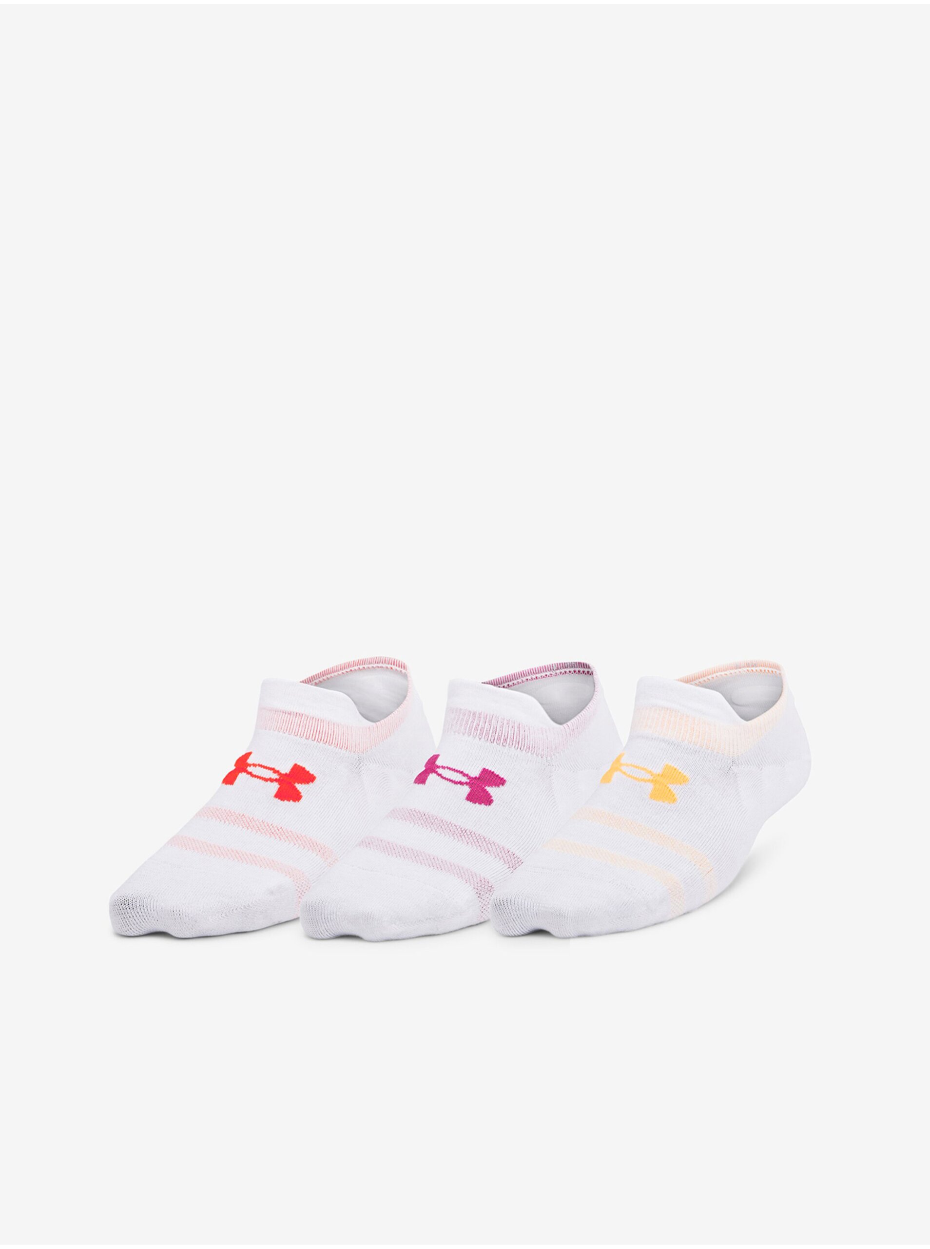 Sada troch unisex športových ponožiek v bielej farbe Under Armour UA Essential UltraLowTab 3pk