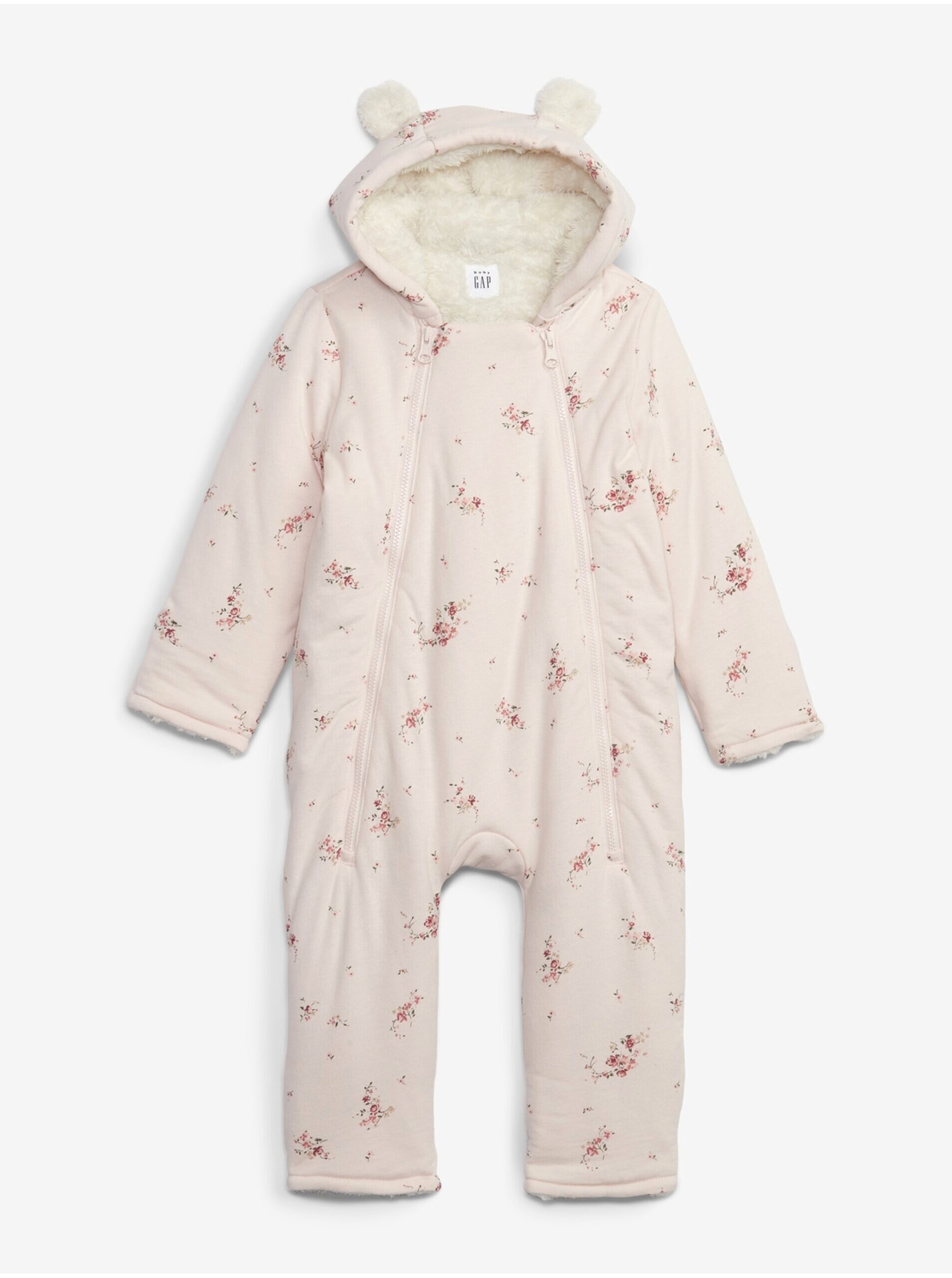 Svetloružový dievčenskú kvetovaný overal GAP