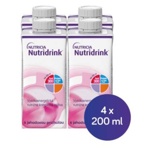 NUTRIDRINK Jahodová príchuť 4 x 200 ml