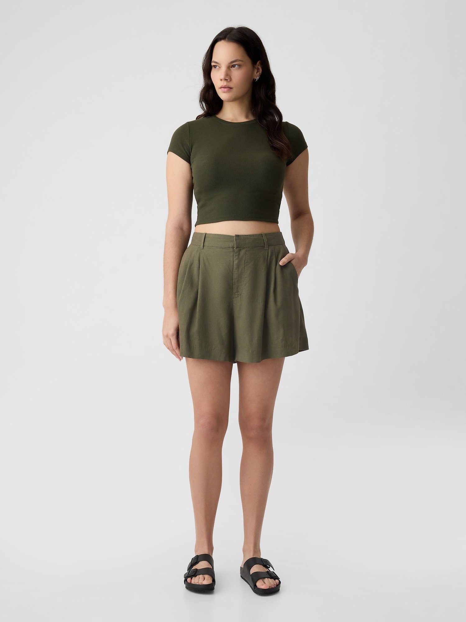 GAP High Rise Linen Shorts - Women's