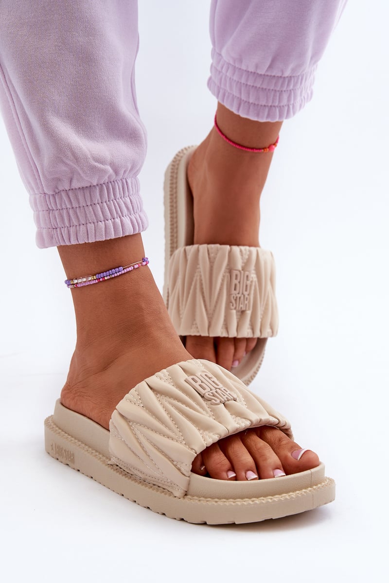 Women's slippers on the Big Star Beige platform