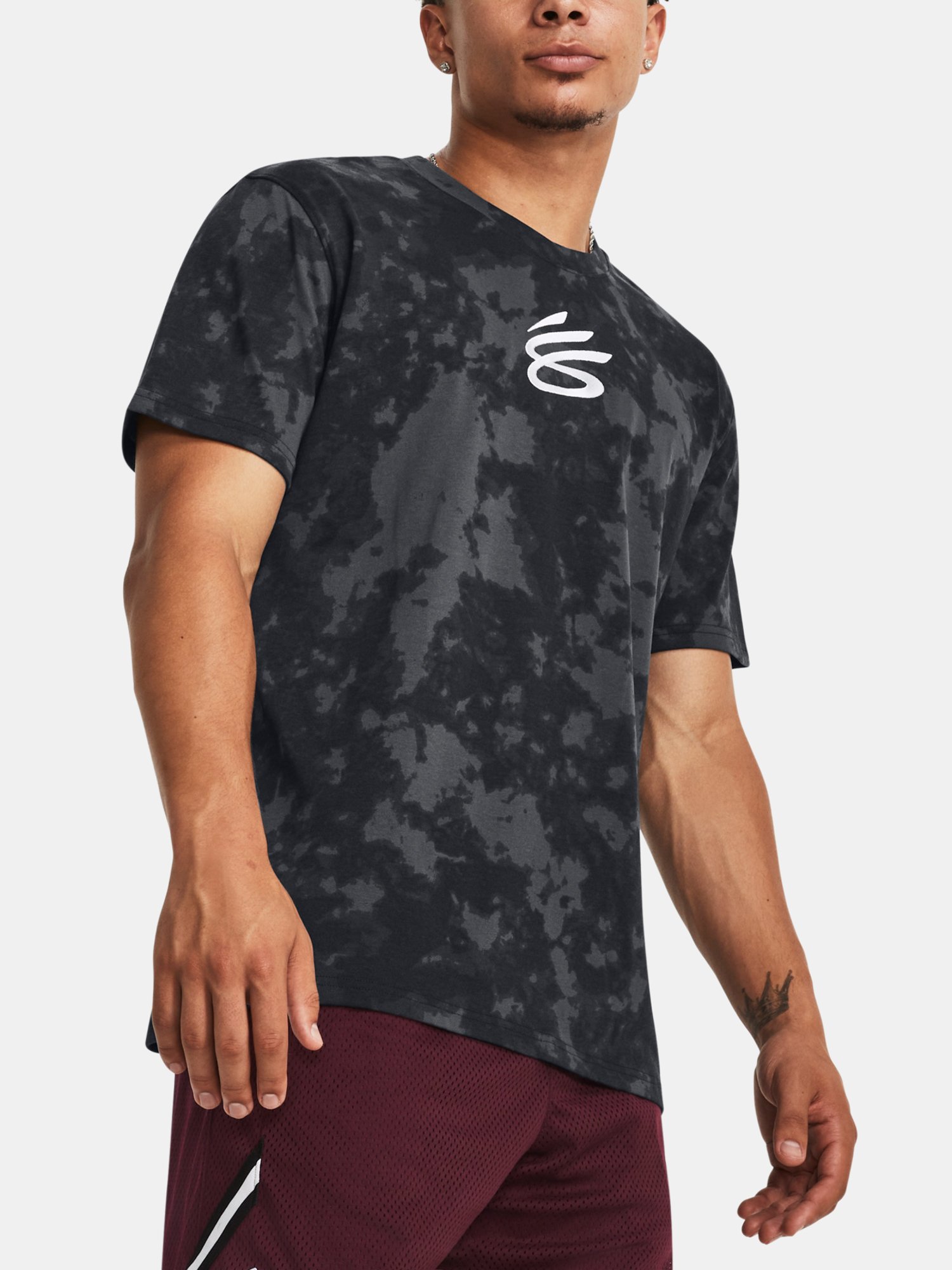 Under Armour T-Shirt UA CURRY LOGO HEAVYWEIGHT-BLK - Men's