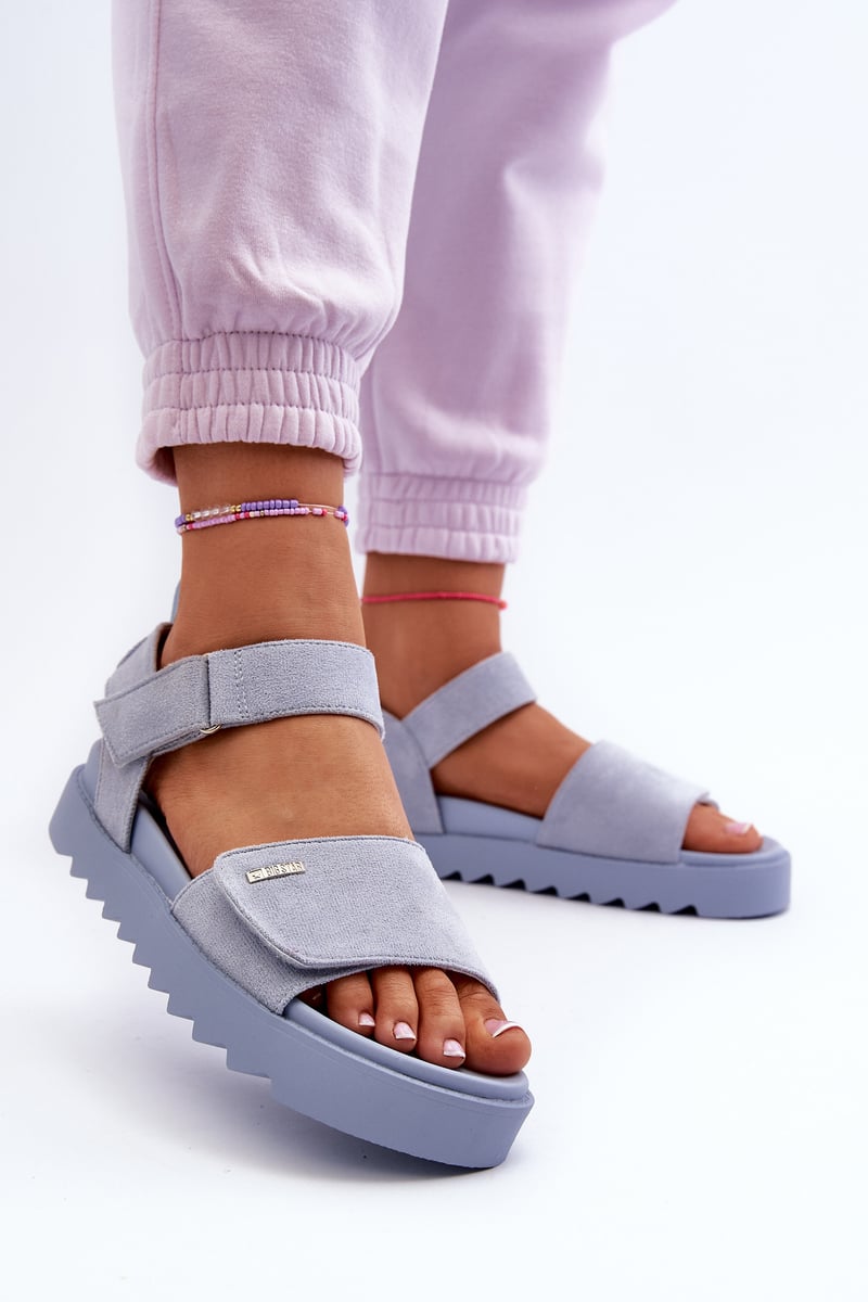 Women's Suede Platform Sandals Big Star Blue