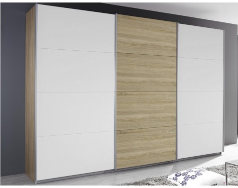 Šatníková skriňa Kulmbach, dub sonoma / biela%