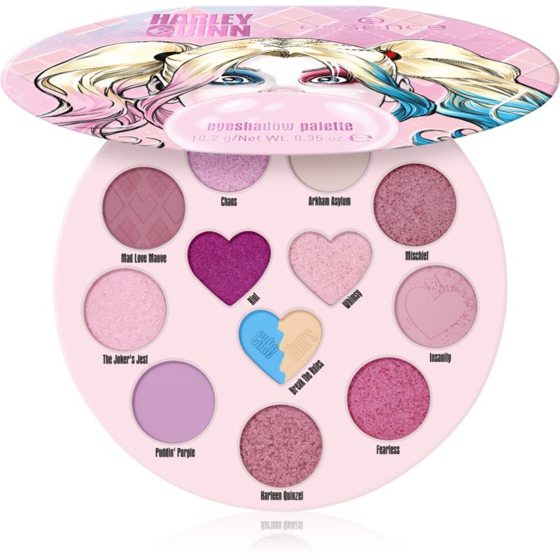 essence Harley Quinn paletka očných tieňov odtieň 10 Hey Puddin' 10,2 g