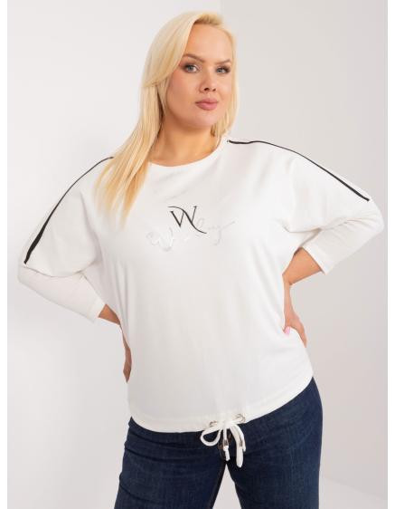 Dámska plus size blúzka s 3/4 rukávmi ecru