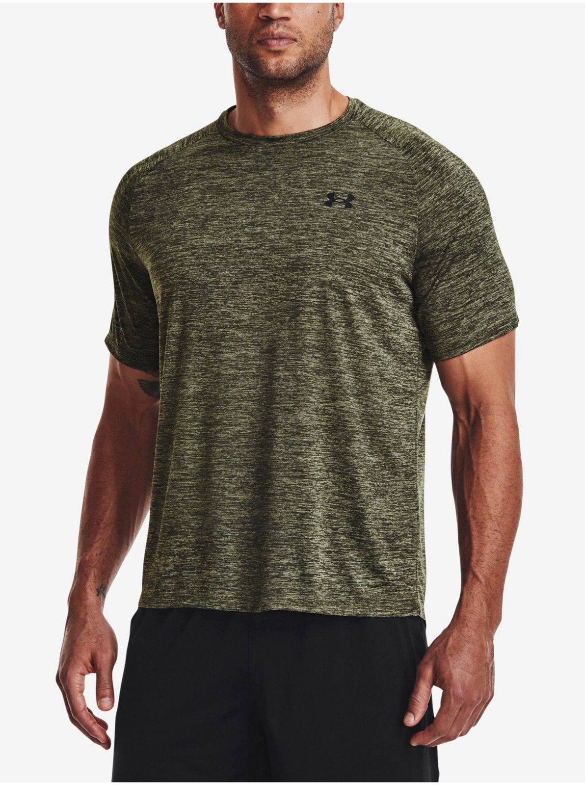 Zelené pánske melírované tričko Under Armour UA Tech 2.0 SS Tee-GRN
