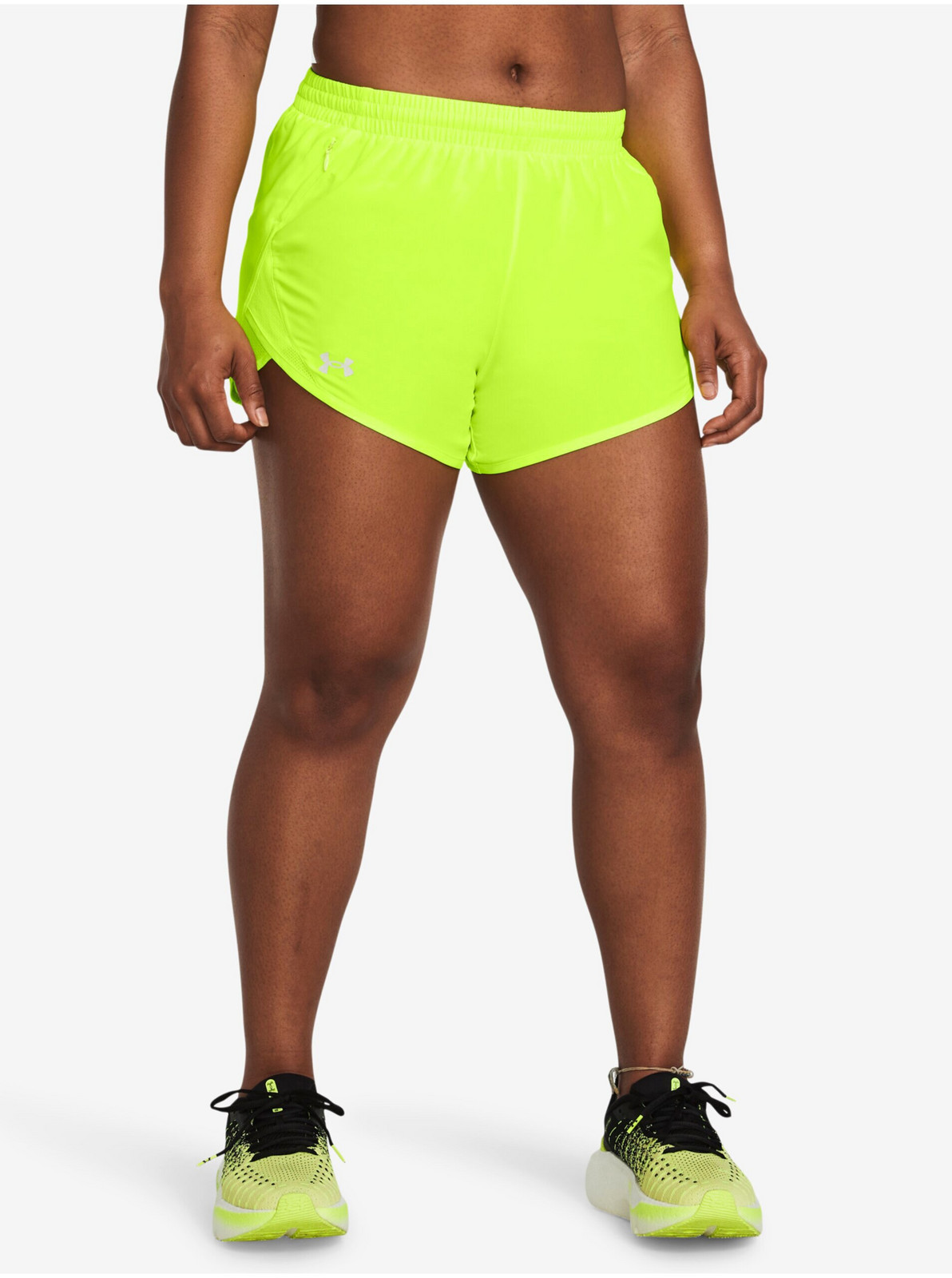 Zelené dámske športové kraťasy Under Armour UA Fly By 3'' Shorts-GRN