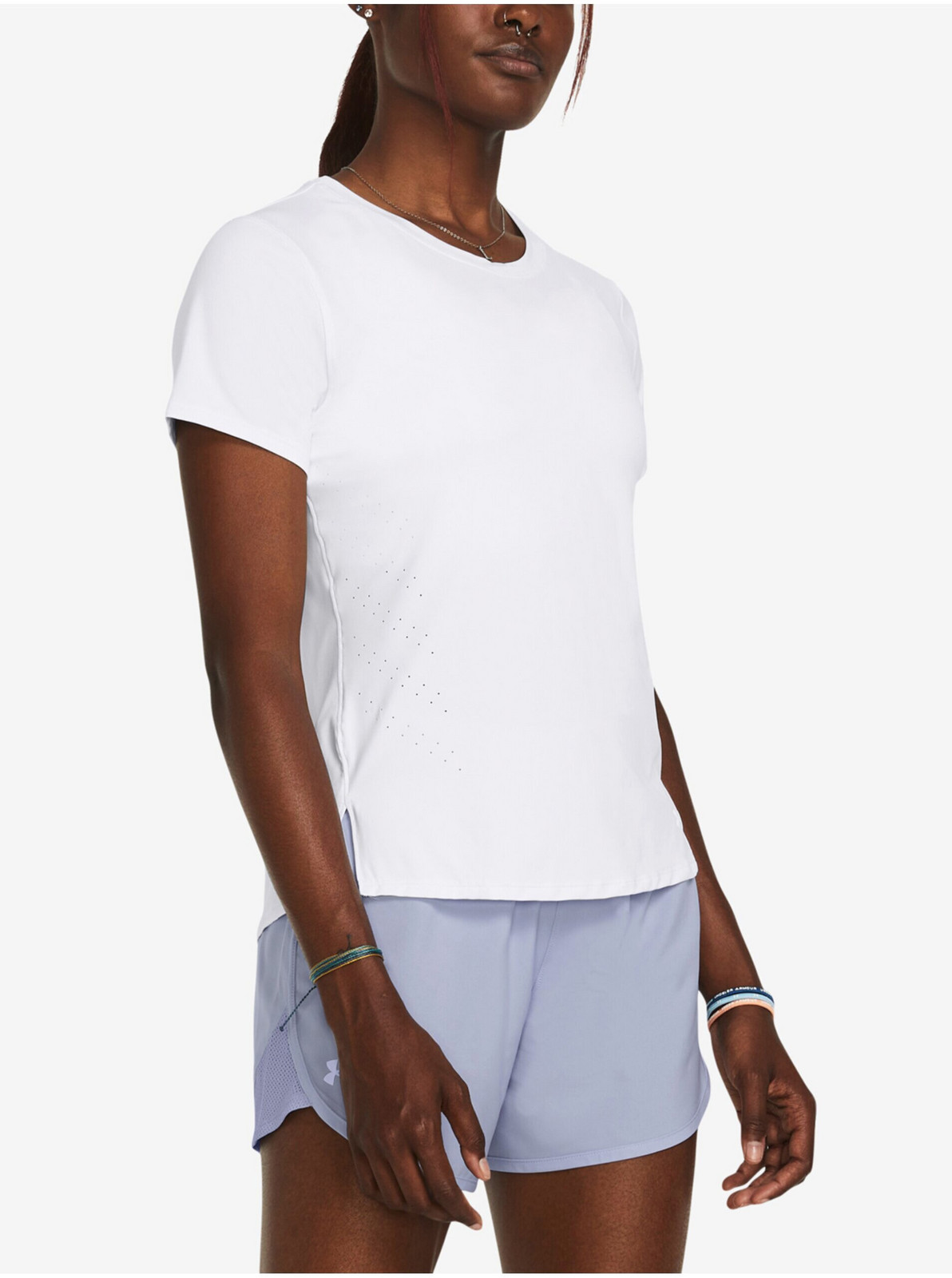 Biele dámske tričko Under Armour UA Launch Elite Shortsleeve