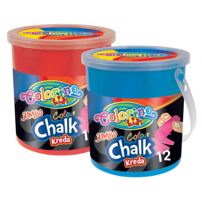 PATIO - Colorino chodníkové kriedy farebné v tégliku Jumbo 12 farieb