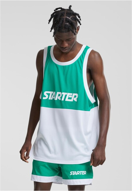 Starter Split Mesh Tank Top c.green/white - S/M