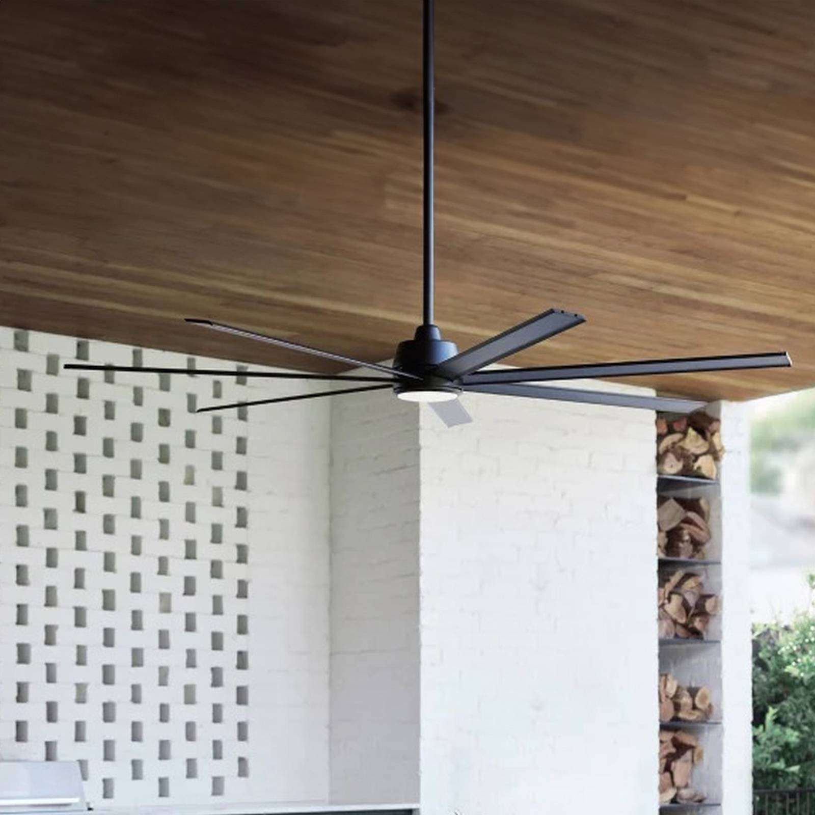 Stropný ventilátor so svetlom Atlanta čierny DC tichý Ø 183 cm