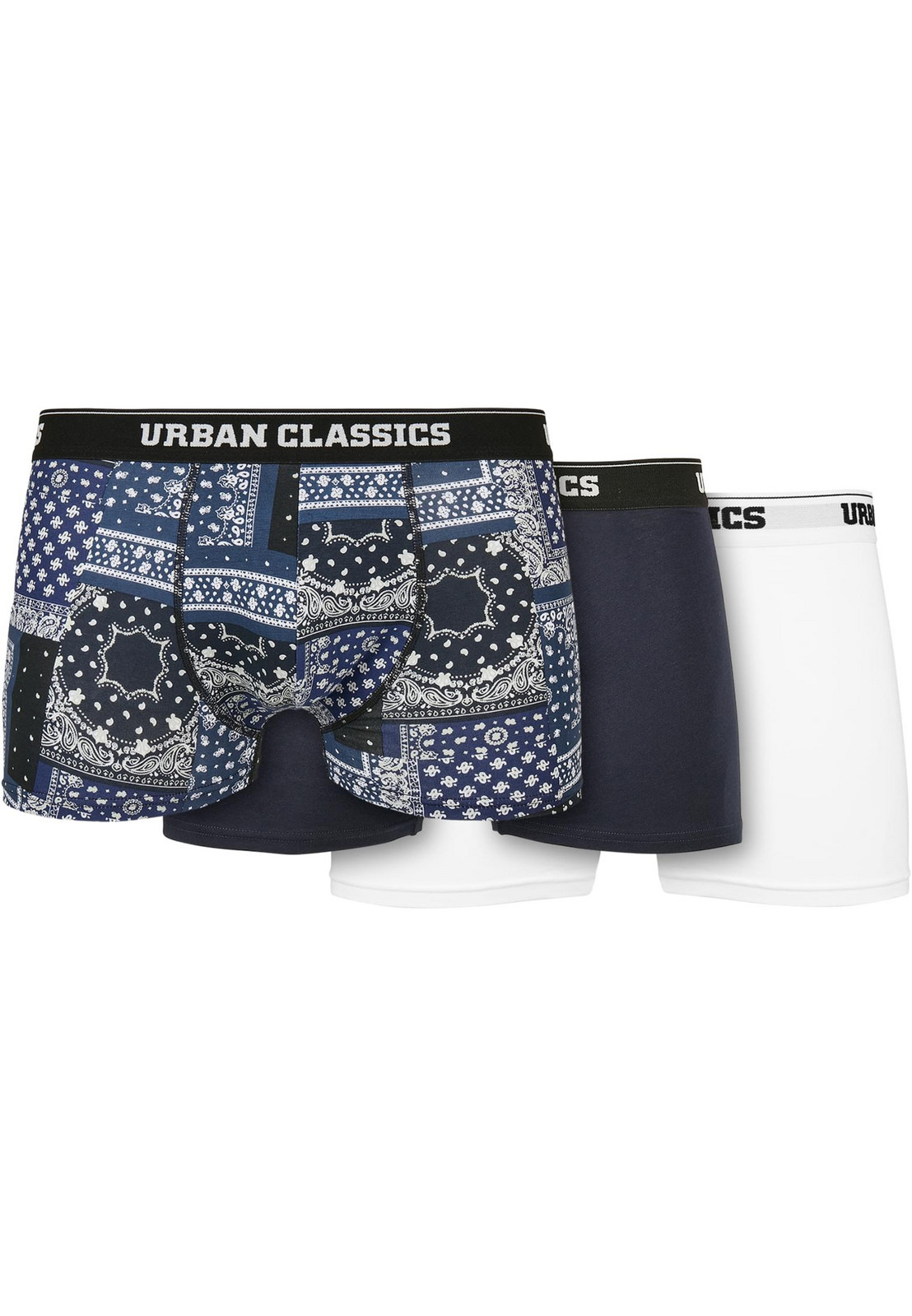 Organic Boxer Shorts 3-Pack Scarf Navy+Navy+White