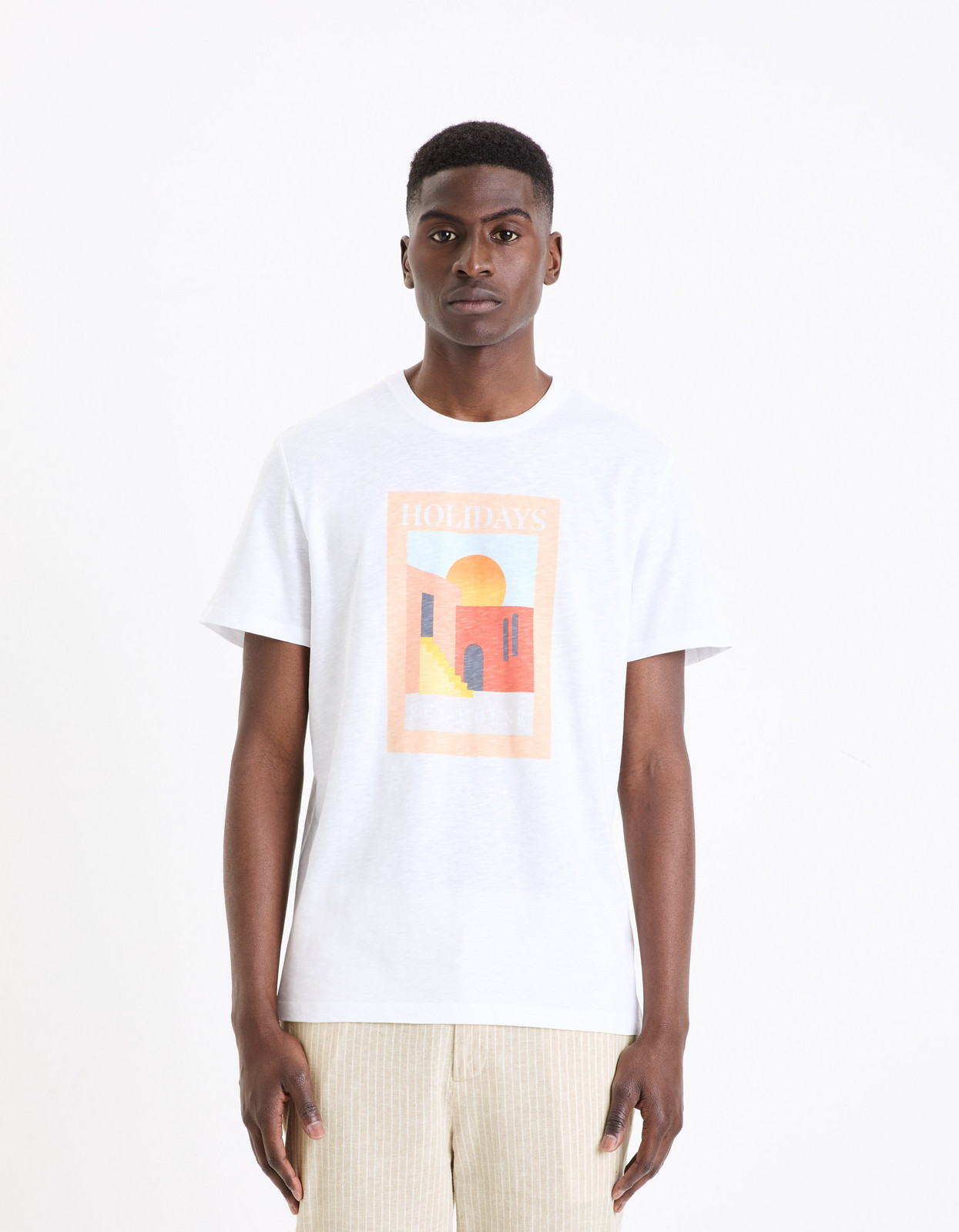 Celio Cotton T-shirt Gebarak - Men's