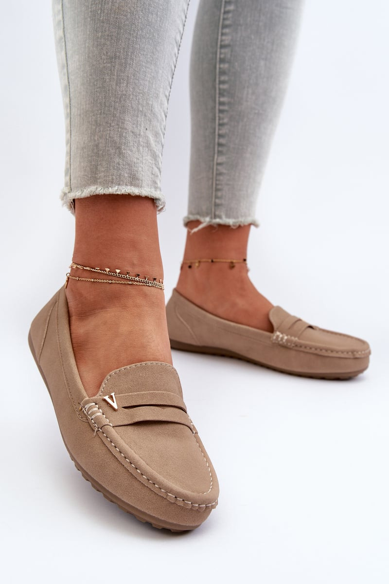 Classic women's beige loafers Iramarie