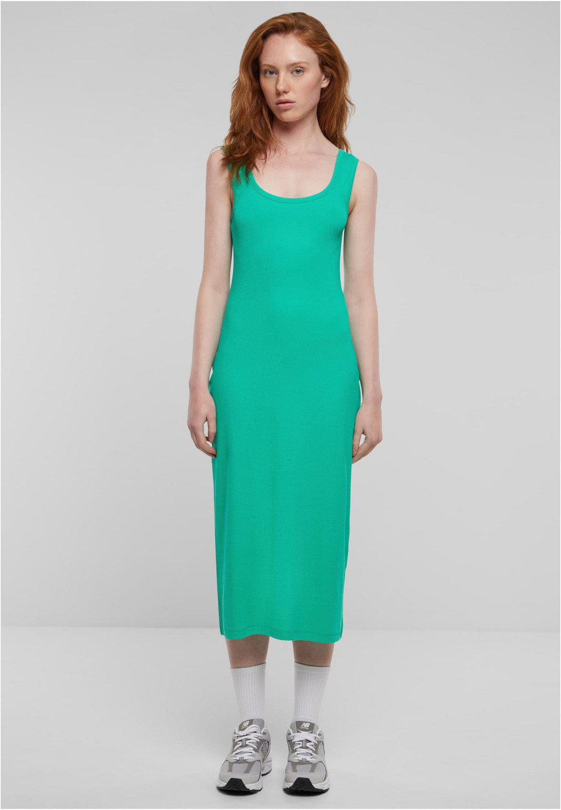 Women's Long Rib Dress - Green