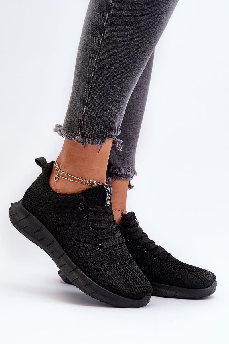 Black Women's Textile Sports Shoes Kehope