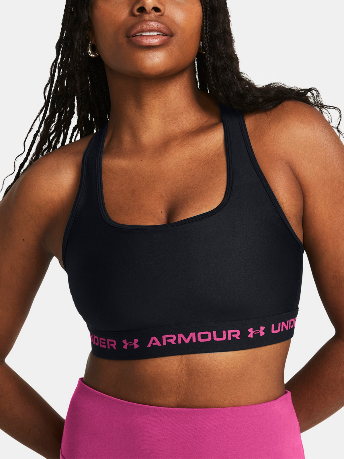 Under Armour Bra Crossback Mid Bra-BLK - Women