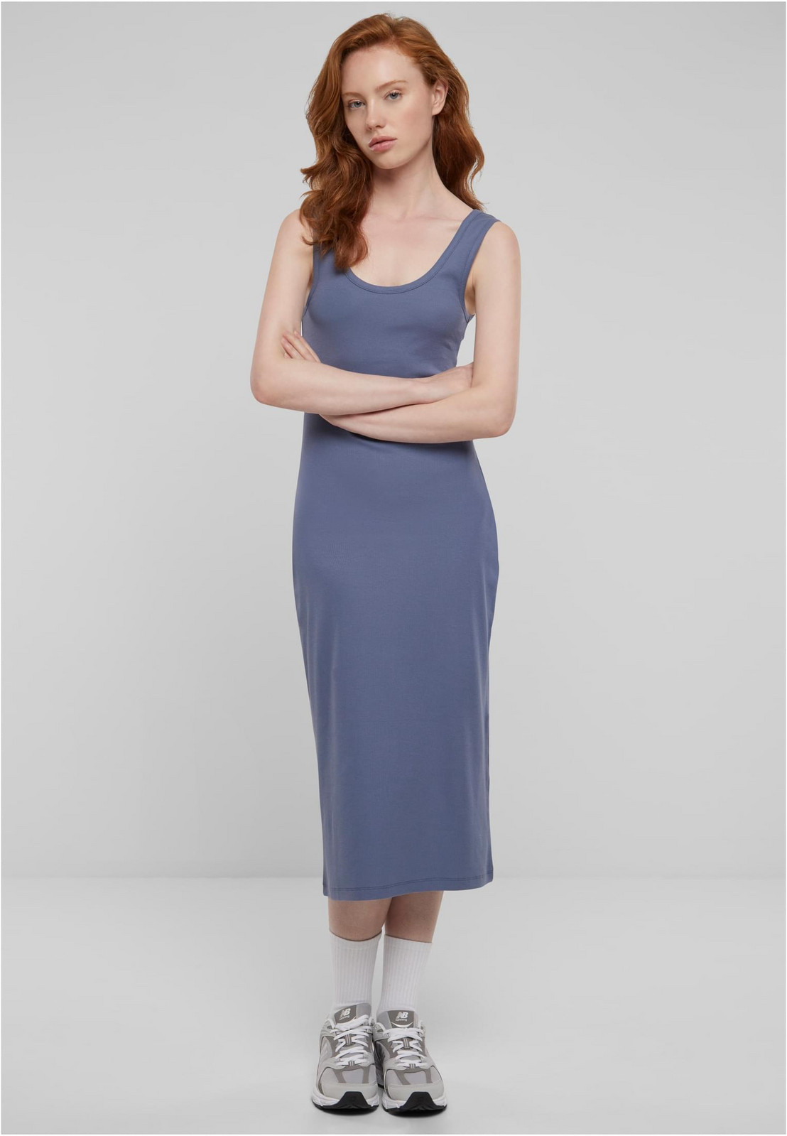 Women's Long Rib Dress - Blue