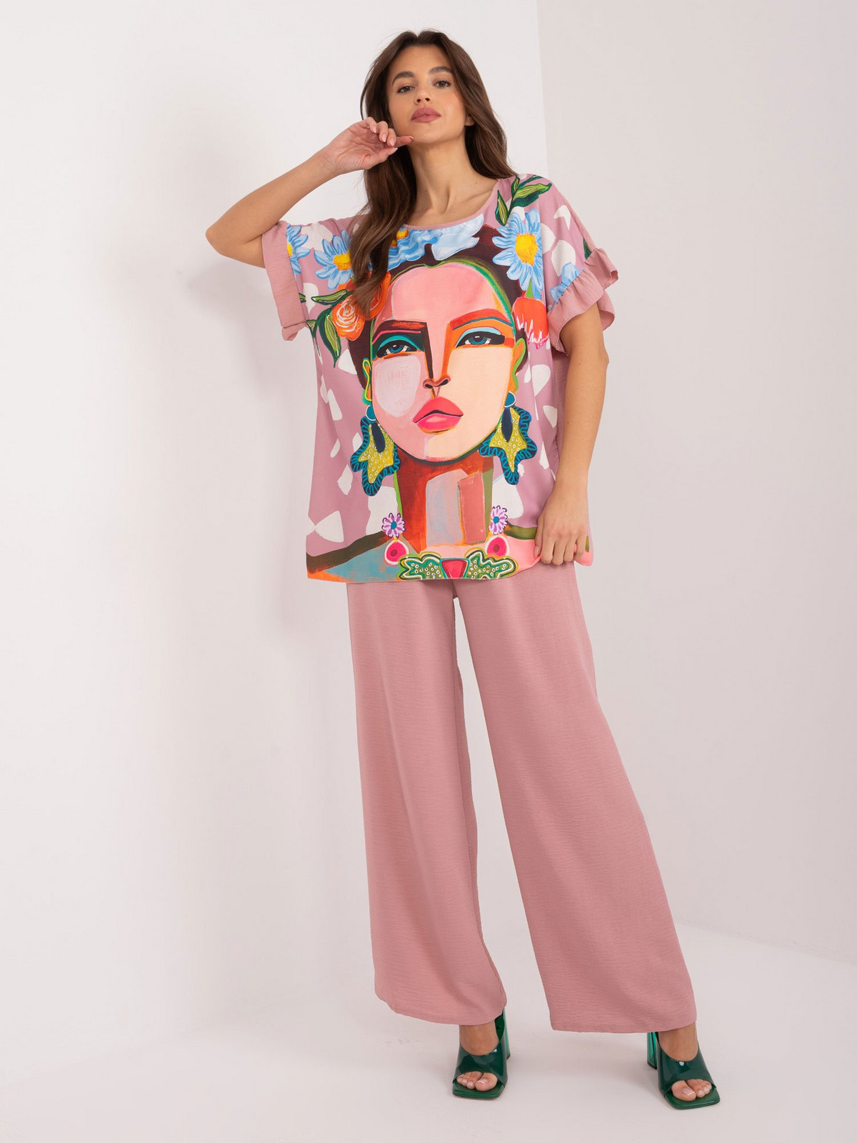 Dusty pink two-piece summer set