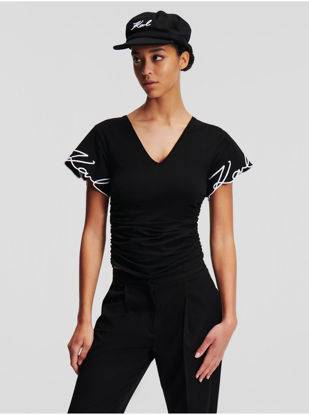 Black women's T-shirt KARL LAGERFELD Karl Signature - Women