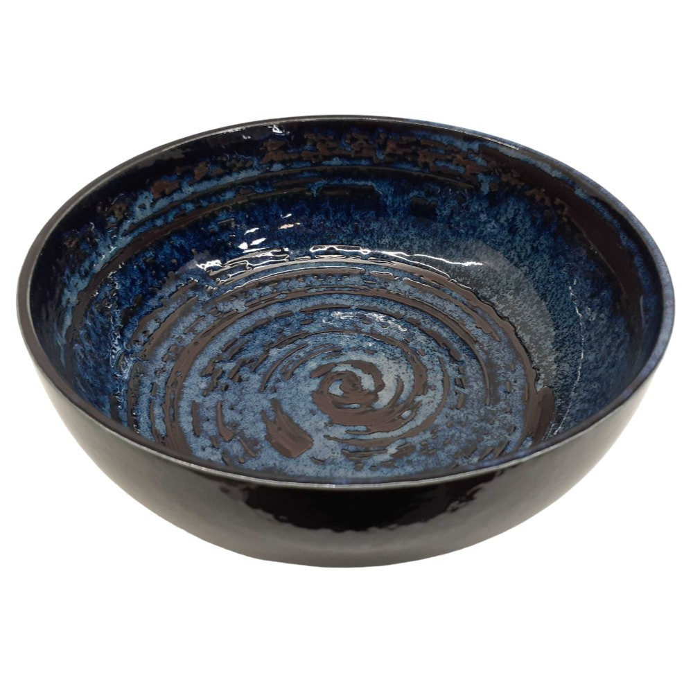 Servírovacia miska COPPER SWIRL 1,8 l, modrá, keramika, MIJ