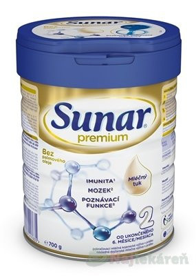 SUNAR Premium 2 následná mliečna výživa, 3x700 g
