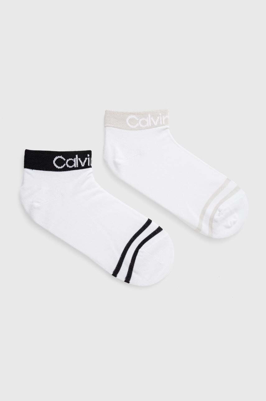 Ponožky Calvin Klein 4-pak dámske, biela farba, 701220511