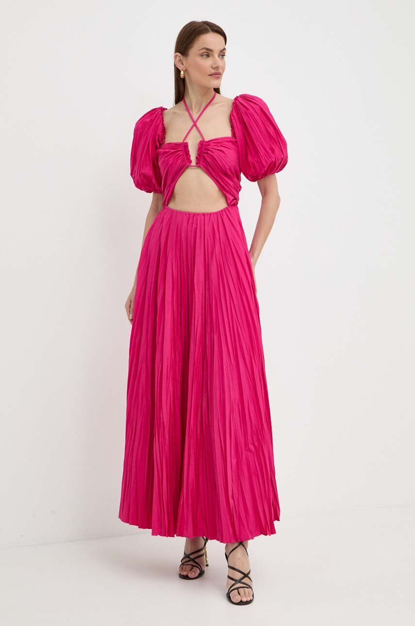Šaty Luisa Spagnoli RUNWAY COLLECTION ružová farba, maxi, áčkový strih, 541115