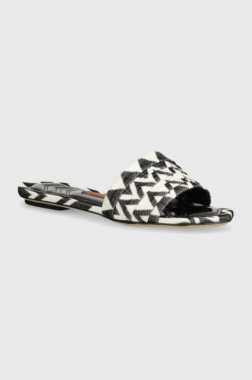 Šľapky Missoni Gia Flat dámske, čierna farba, M32_022