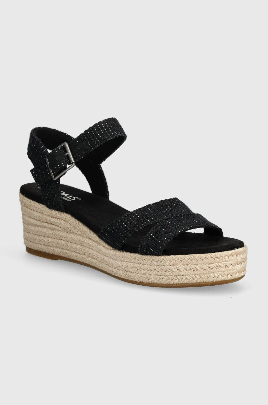 Espadrilky Toms Audrey čierna farba, na kline, 10020749