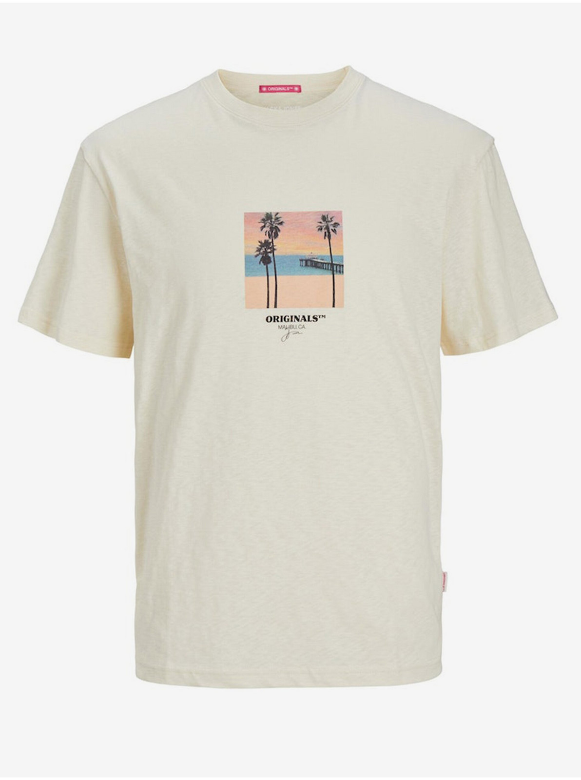 Béžové pánske tričko Jack & Jones Aruba