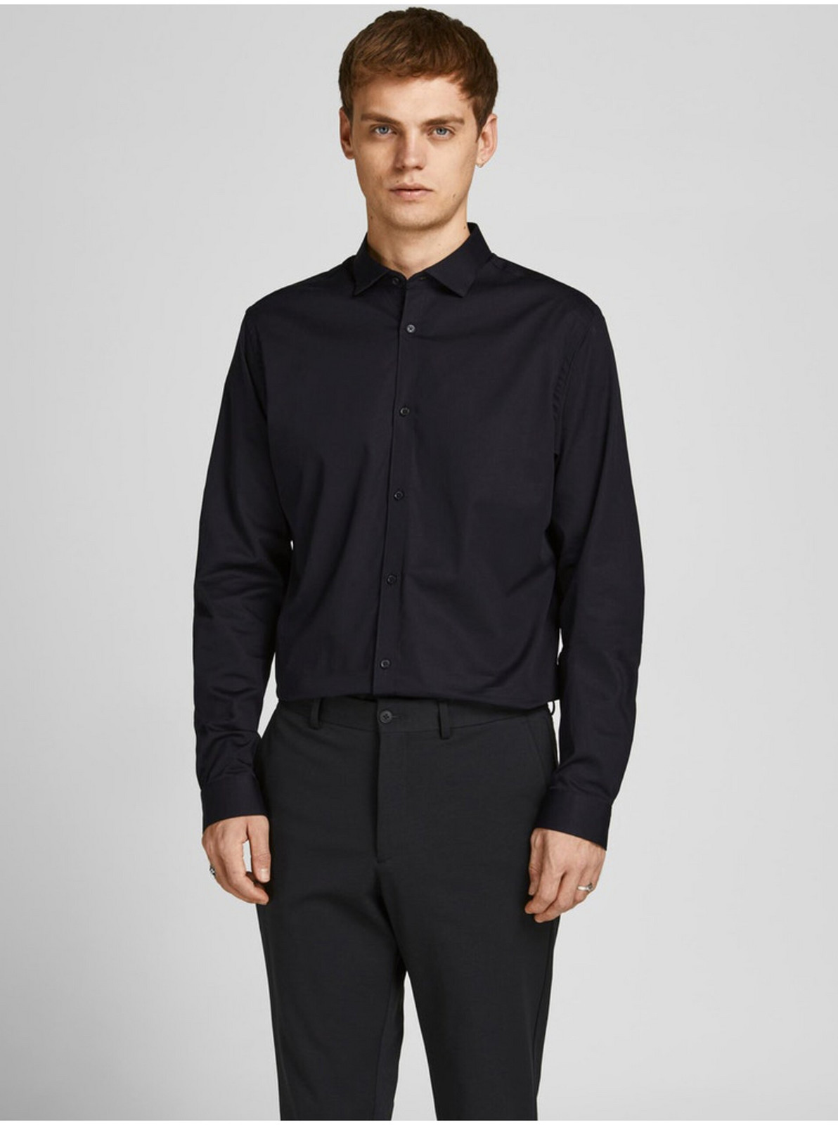 Čierna pánska košeľa Jack & Jones Lacardiff