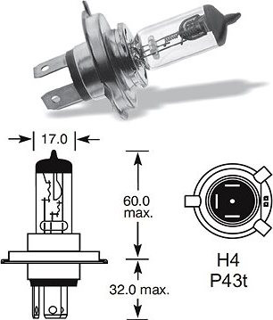 Lucas H4 60-55W P43t