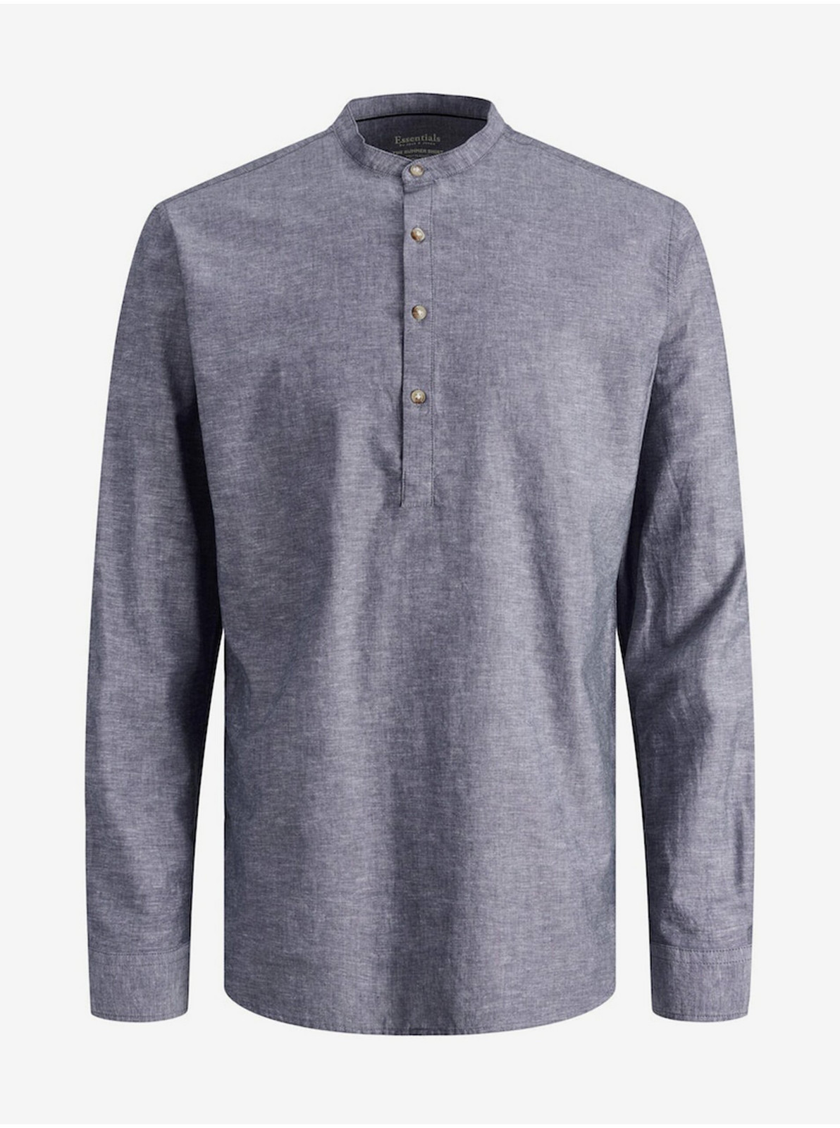 Modrá pánska košeľa s prímesou ľanu Jack & Jones Summer
