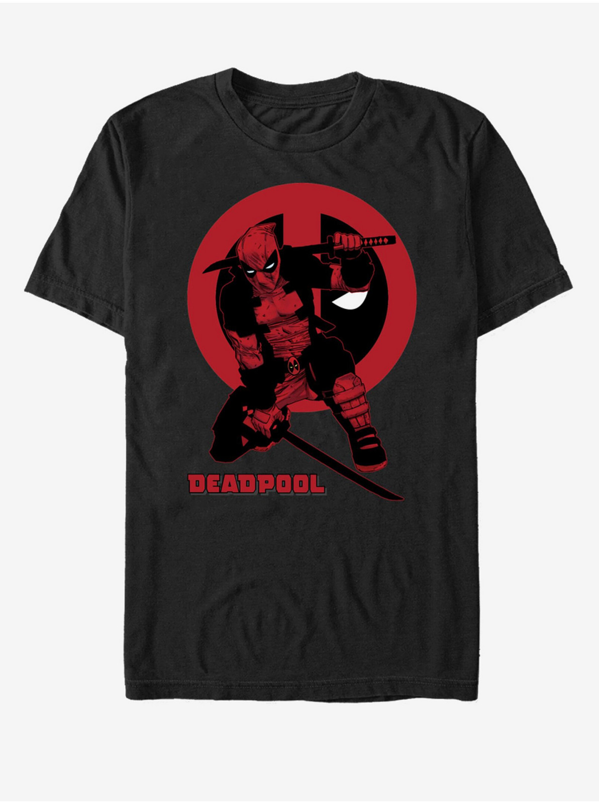Čierne unisex tričko Marvel Samurai Deadpool