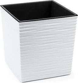 LAMELA, kvetináč JUKA DLUTO – vrúbok, 30 × 30 cm, výška 31 cm, biely