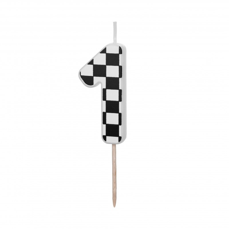 SCU7-1 Party Deco Sviečka na tortu - Číslo, Šachovnica 5,5cm 1