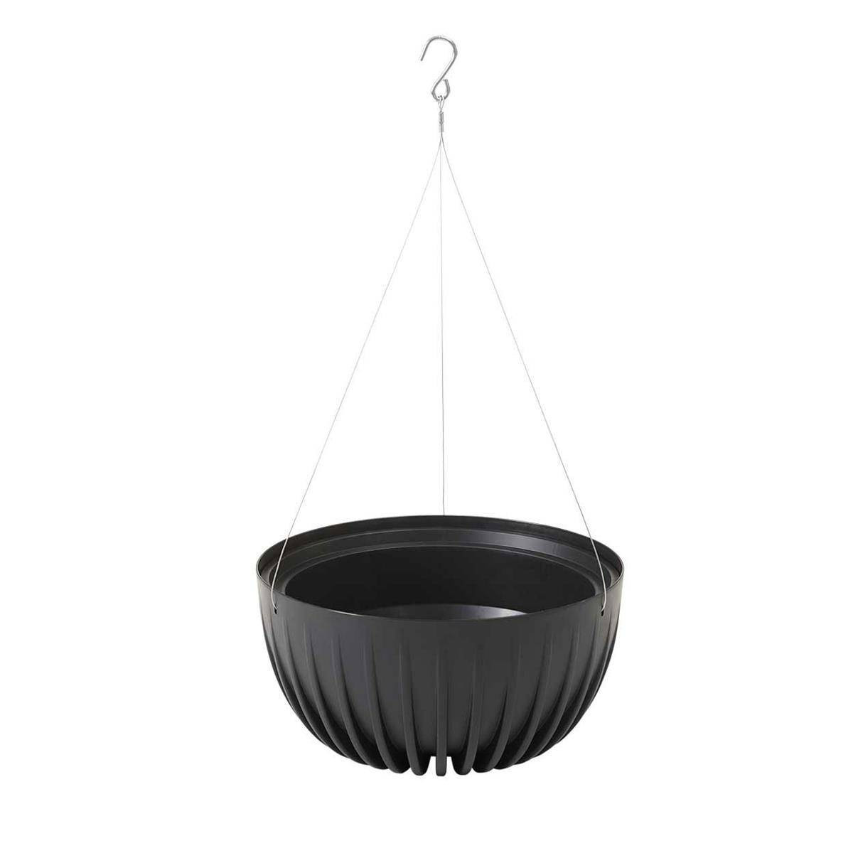 Závěsný květináč STRIPPED ECO 24 cm černý