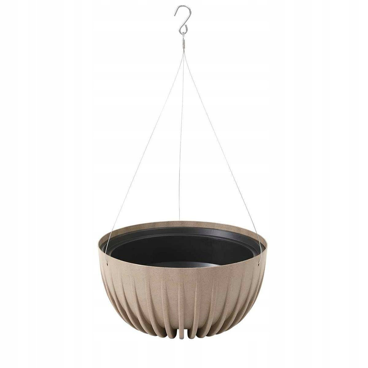Závěsný květináč STRIPPED ECO 24 cm latte