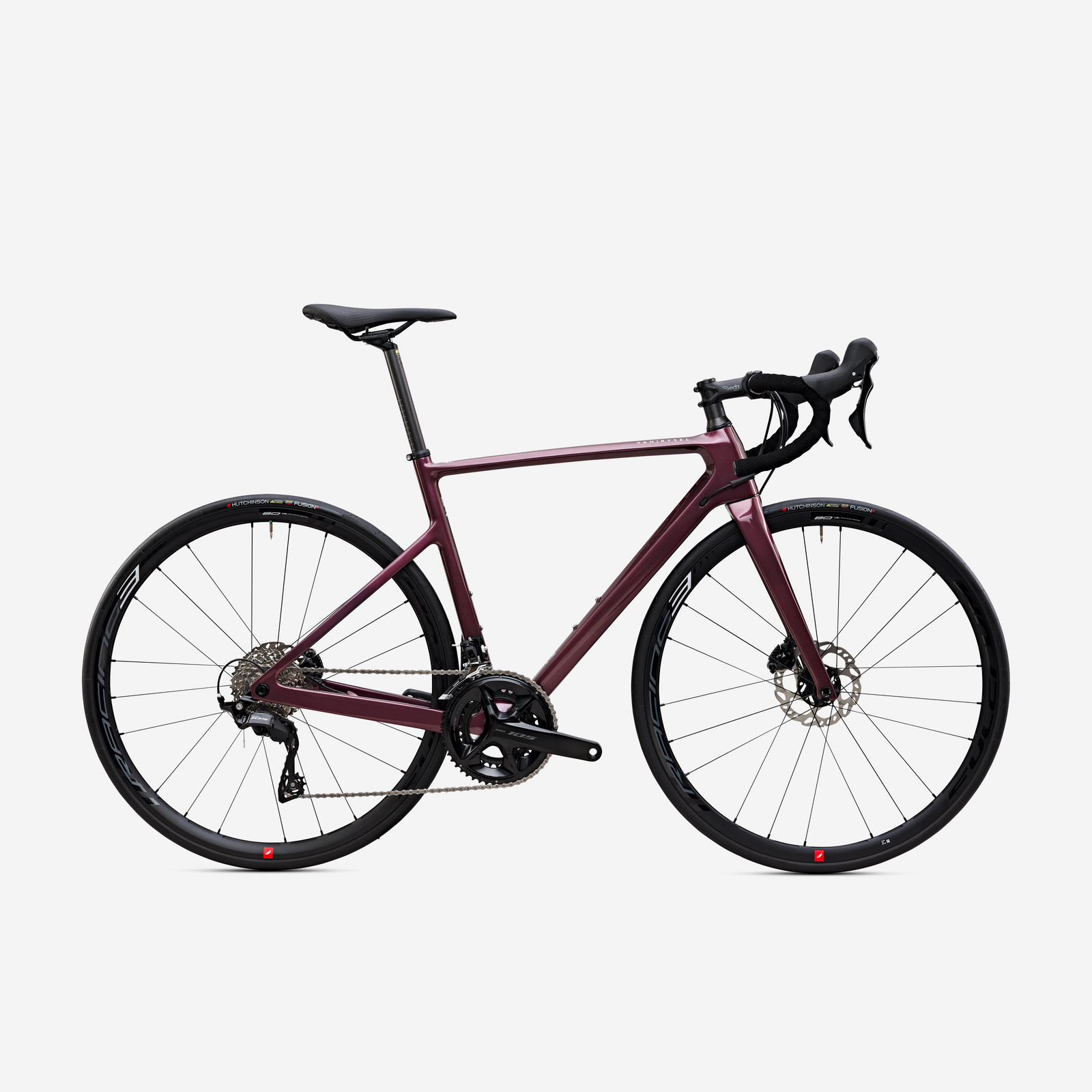 Dámsky cestný bicykel EDR CF Shimano 105 12 rýchlostí bordový