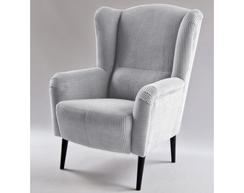 Kreslo ušiak Canto, svetlo šedá štruktúrovaná látka%