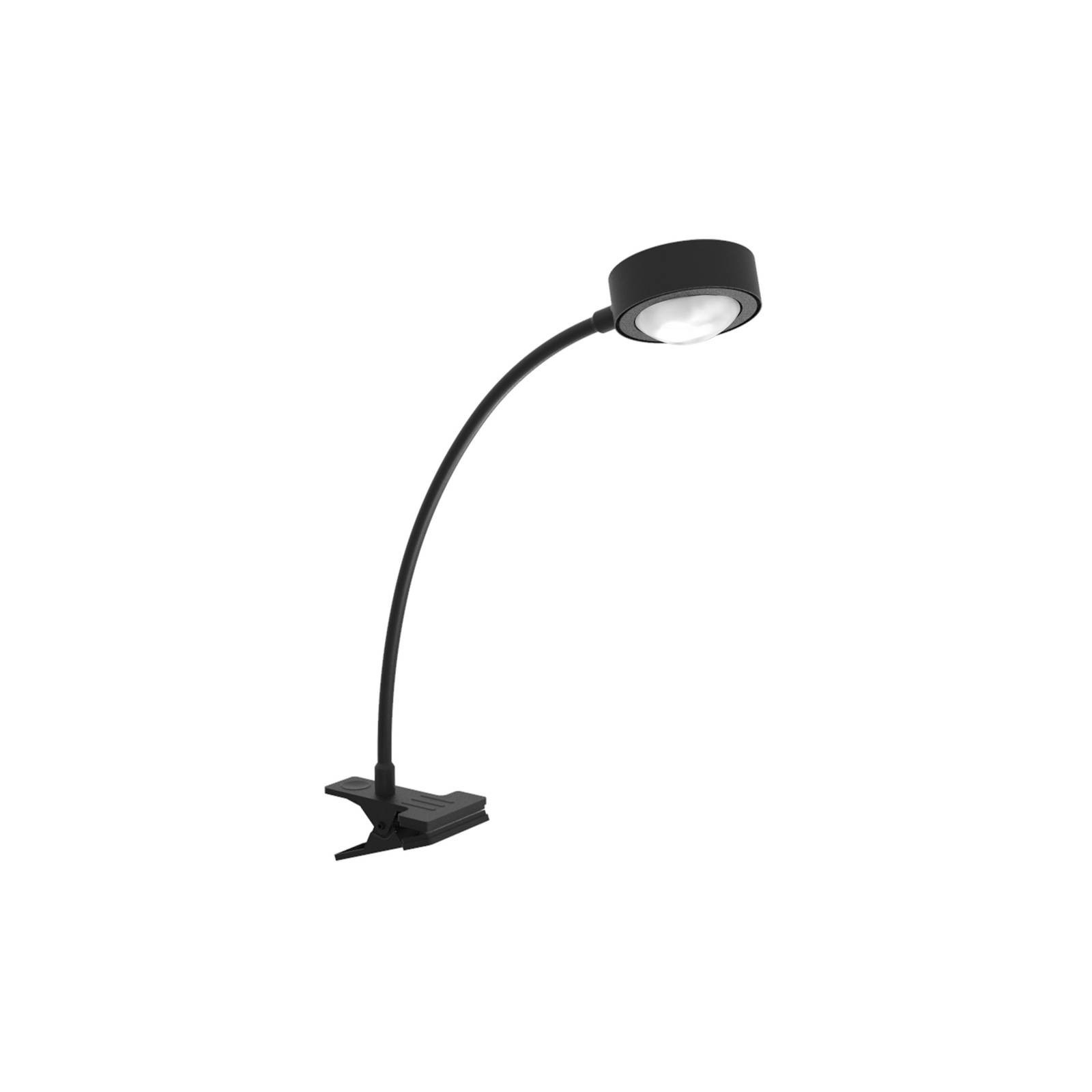 Stolná lampa LIGHTME Powerlens Flex, svorka, čierna