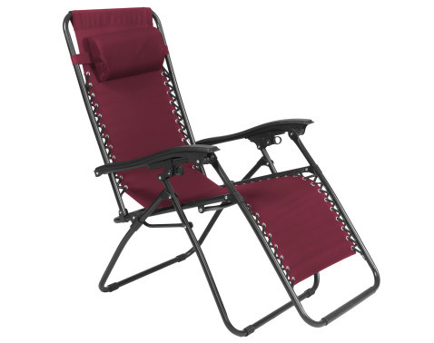 Polohovateľné záhradné kreslo Hannover, červené%